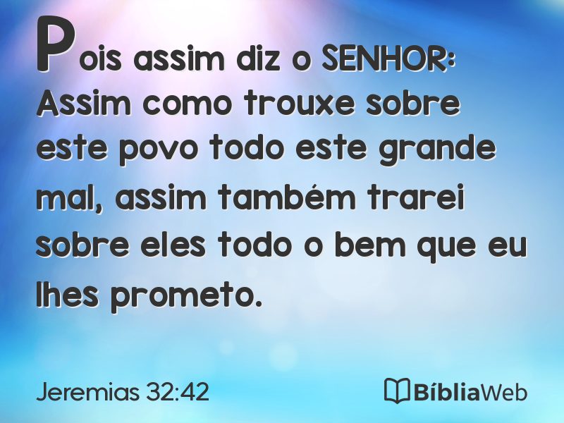Jeremias 32:42 em imagem para compartilhar