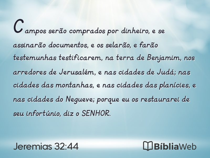 Jeremias 32:44 em imagem para compartilhar