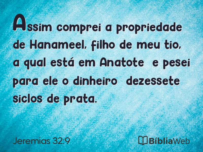 Jeremias 32:9 em imagem para compartilhar