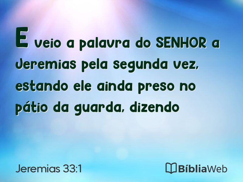Jeremias 33:1 em imagem para compartilhar
