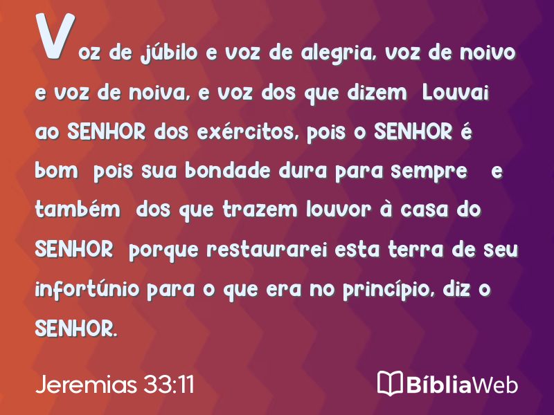 Jeremias 33:11 em imagem para compartilhar