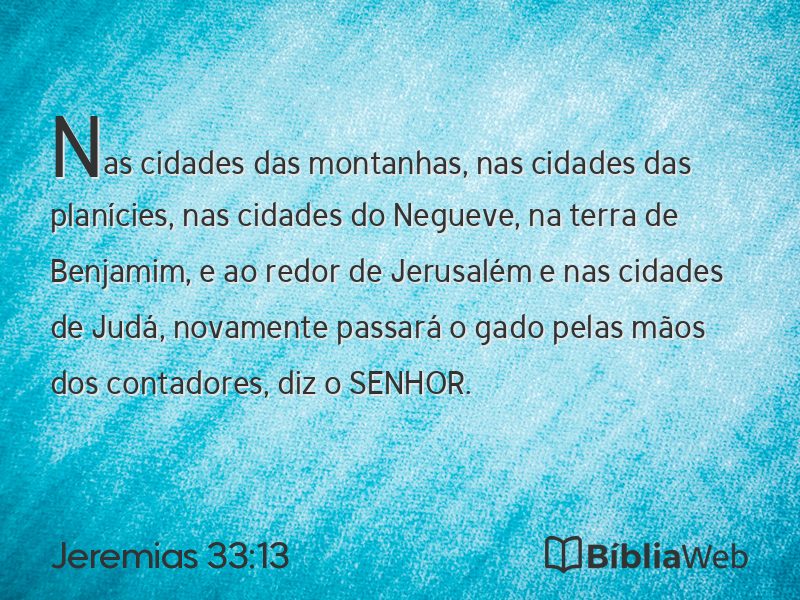 Jeremias 33:13 em imagem para compartilhar