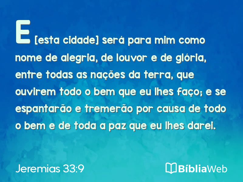 Jeremias 33:9 em imagem para compartilhar