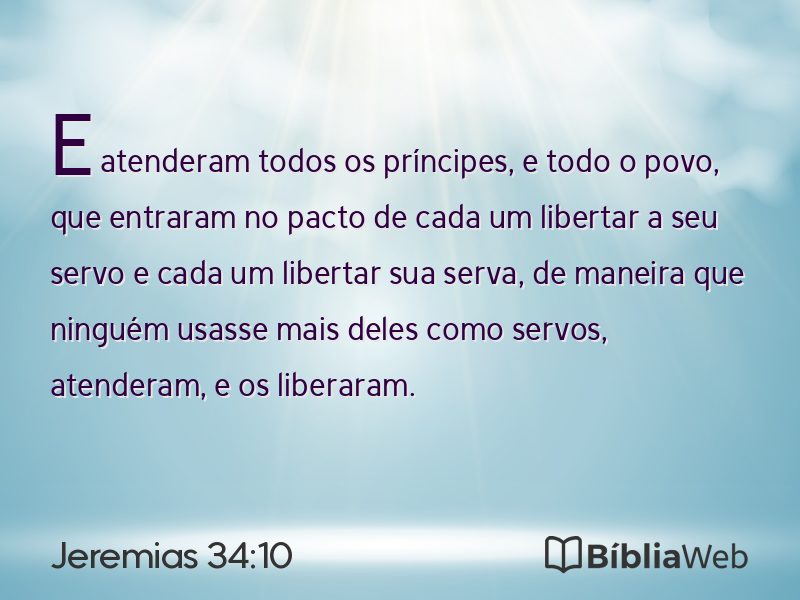 Jeremias 34:10 em imagem para compartilhar