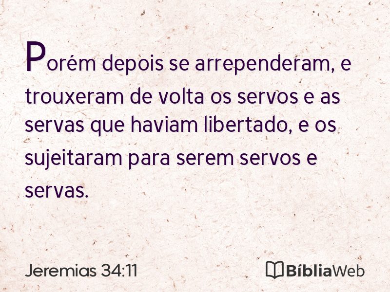 Jeremias 34:11 em imagem para compartilhar