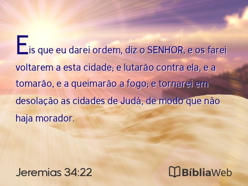 Jeremias 34:22 em imagem para compartilhar