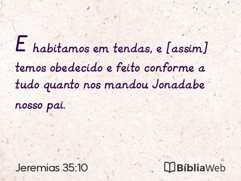 Jeremias 35:10 em imagem para compartilhar