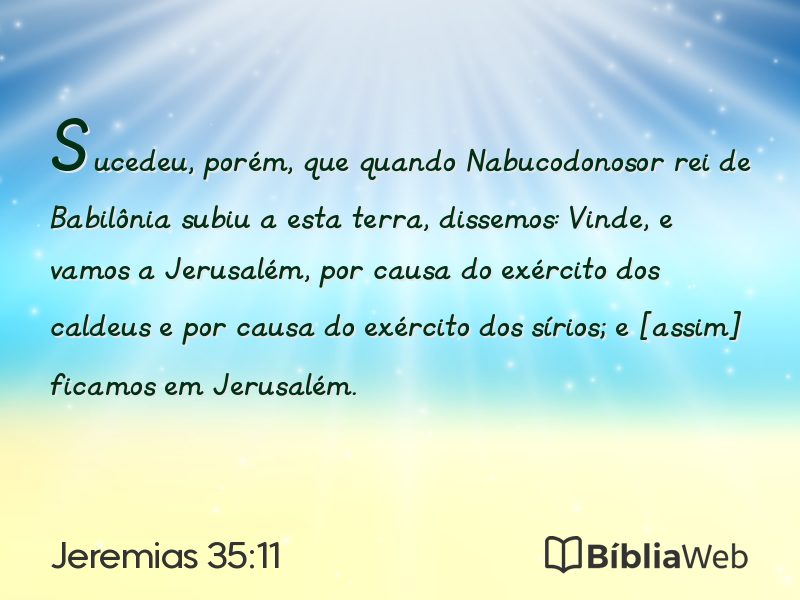 Jeremias 35:11 em imagem para compartilhar