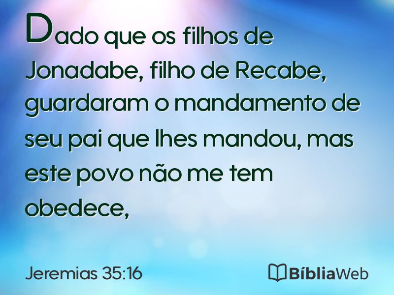 Jeremias 35:16 em imagem para compartilhar