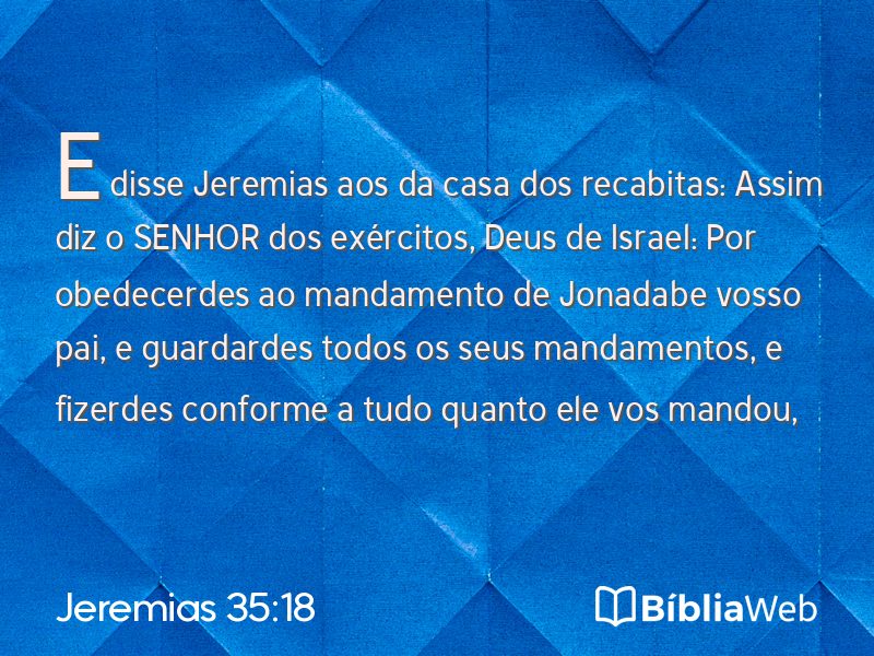 Jeremias 35:18 em imagem para compartilhar