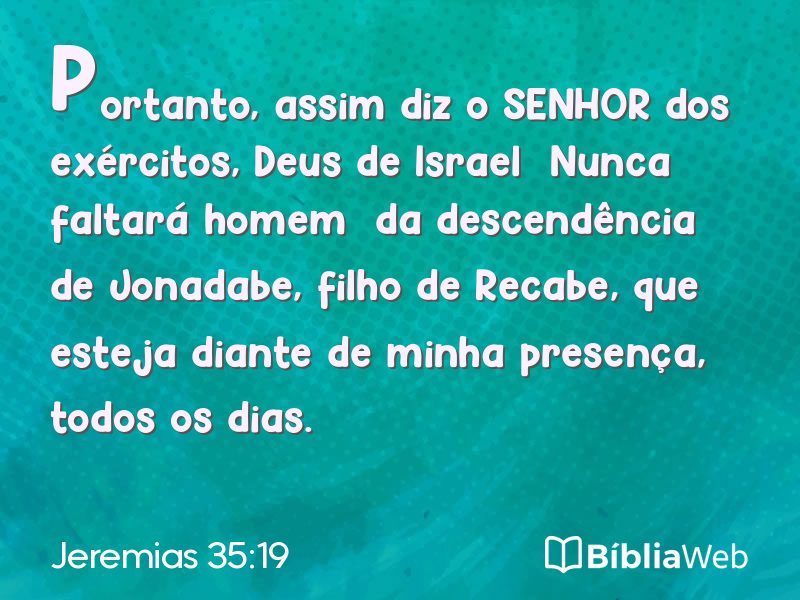 Jeremias 35:19 em imagem para compartilhar