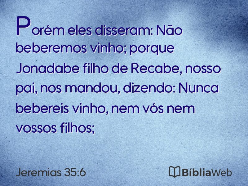 Jeremias 35:6 em imagem para compartilhar