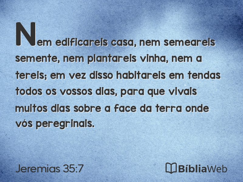 Jeremias 35:7 em imagem para compartilhar
