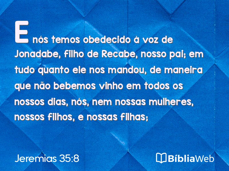 Jeremias 35:8 em imagem para compartilhar