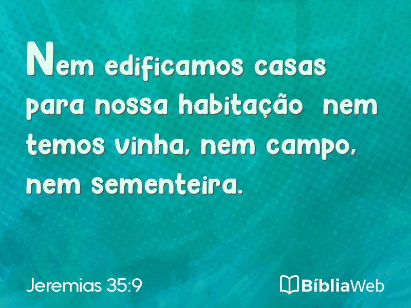 Jeremias 35:9 em imagem para compartilhar