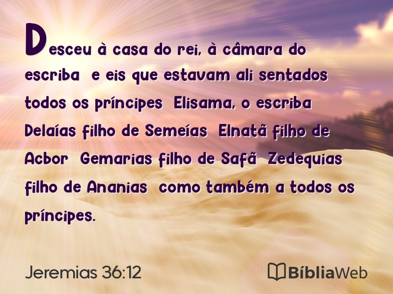 Jeremias 36:12 em imagem para compartilhar