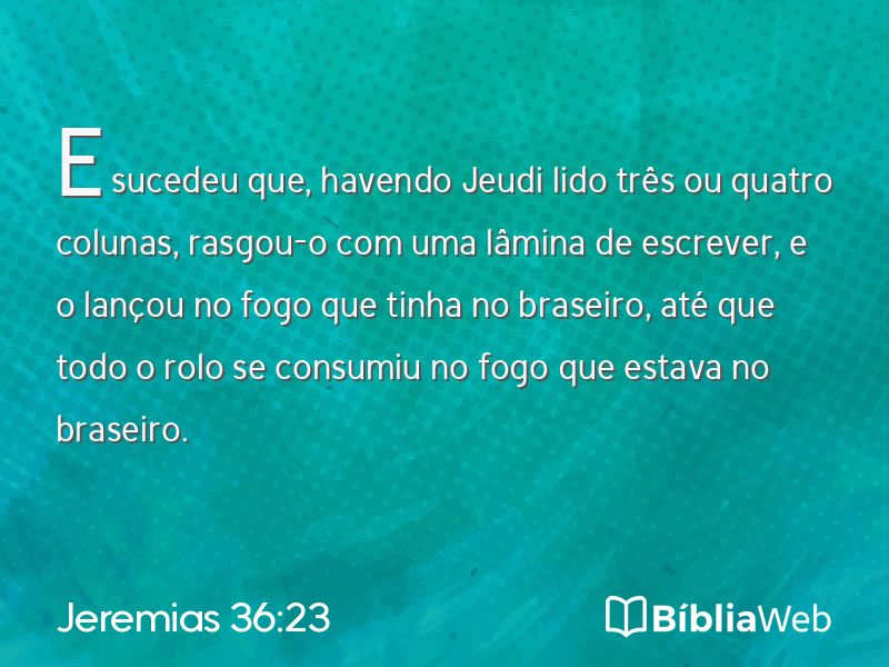 Jeremias 36:23 em imagem para compartilhar