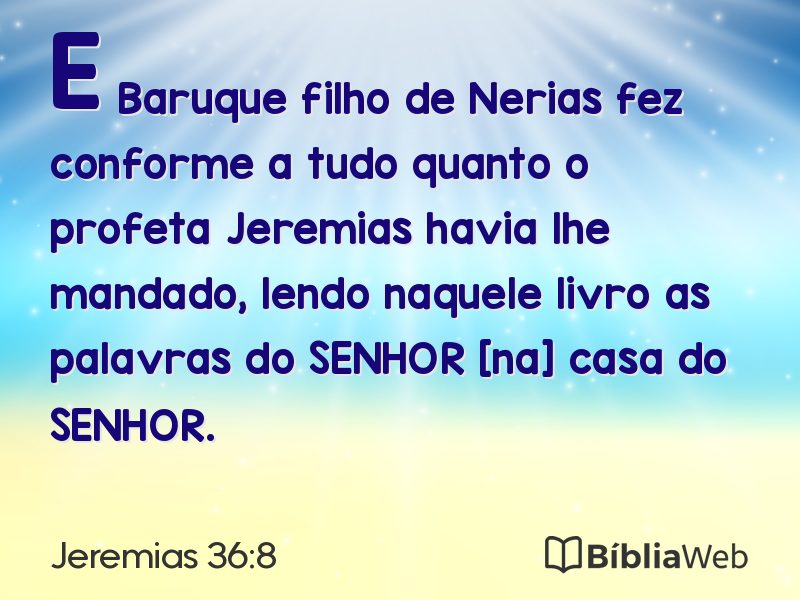 Jeremias 36:8 em imagem para compartilhar