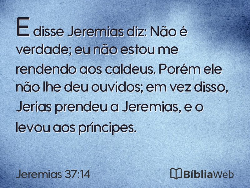 Jeremias 37:14 em imagem para compartilhar
