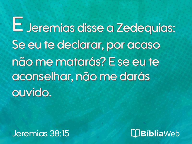 Jeremias 38:15 em imagem para compartilhar