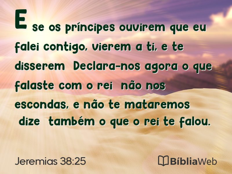 Jeremias 38:25 em imagem para compartilhar
