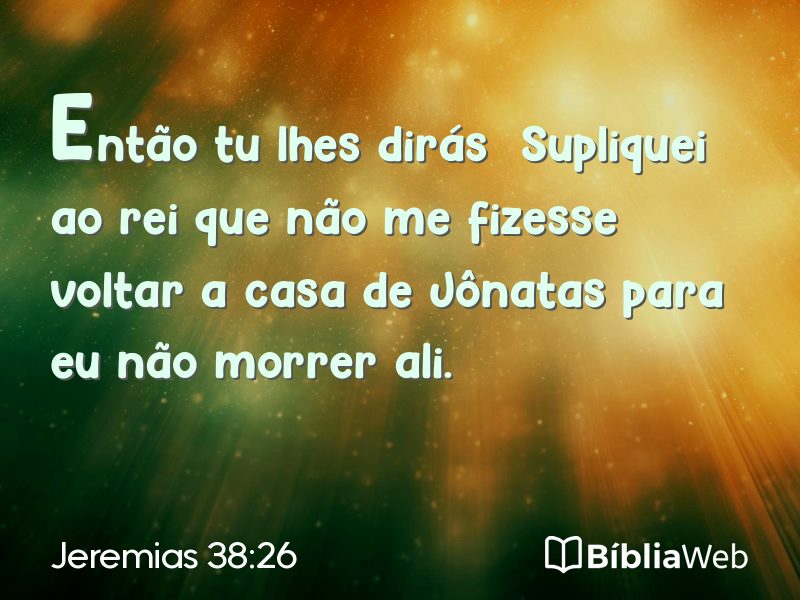 Jeremias 38:26 em imagem para compartilhar