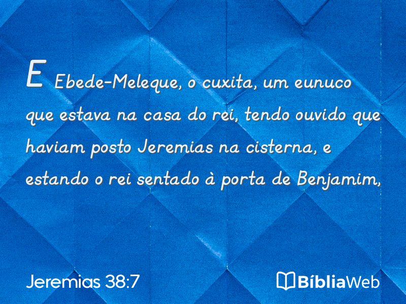 Jeremias 38:7 em imagem para compartilhar