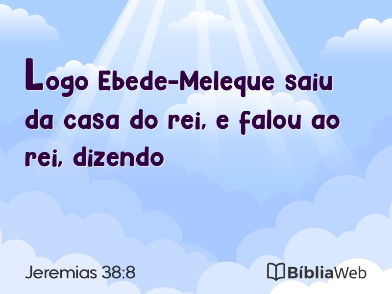 Jeremias 38:8 em imagem para compartilhar