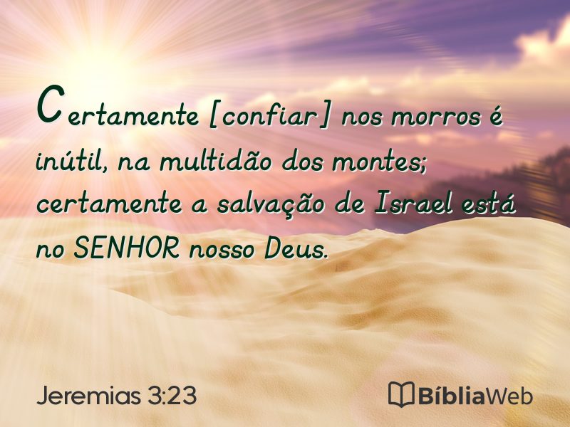 Jeremias 3:23 em imagem para compartilhar