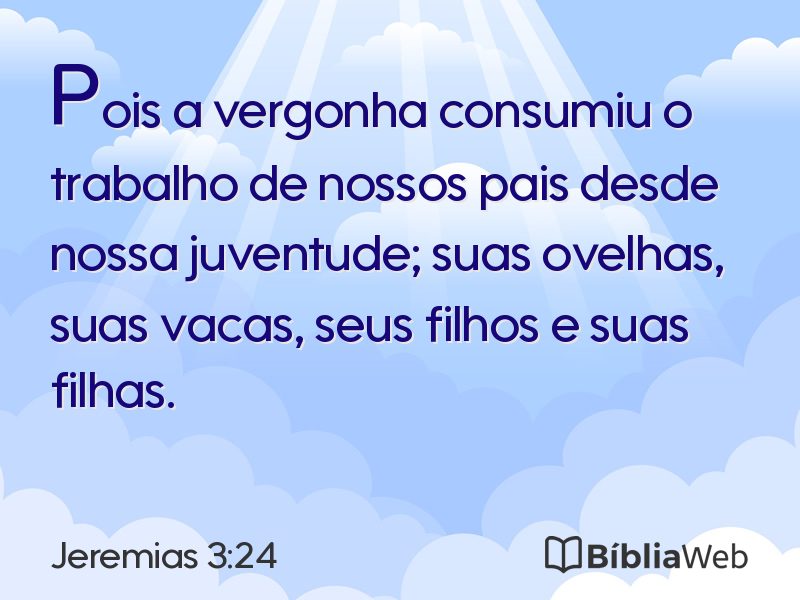 Jeremias 3:24 em imagem para compartilhar