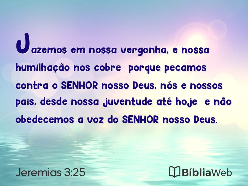 Jeremias 3:25 em imagem para compartilhar