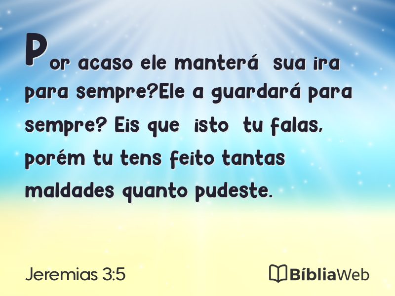 Jeremias 3:5 em imagem para compartilhar