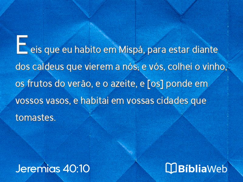 Jeremias 40:10 em imagem para compartilhar