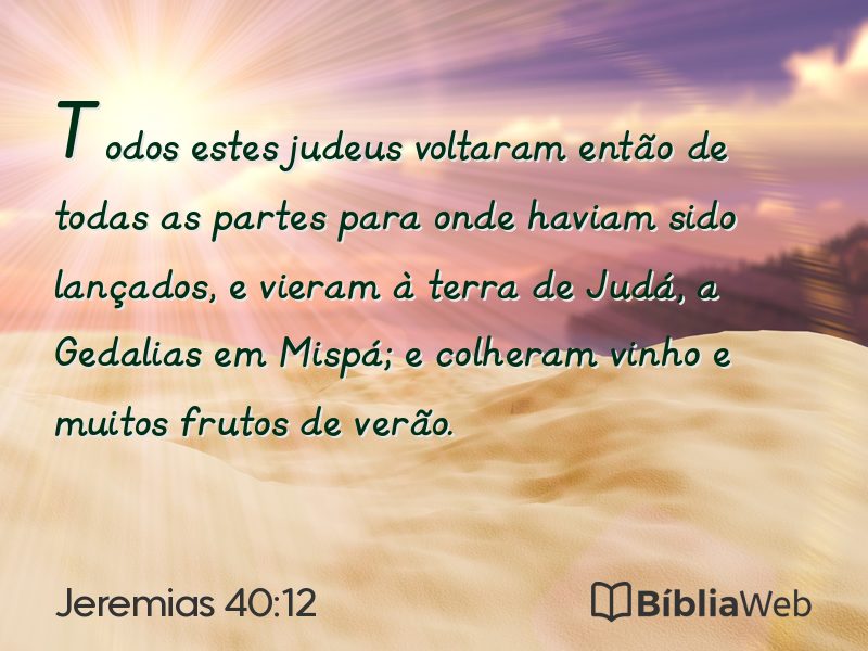 Jeremias 40:12 em imagem para compartilhar