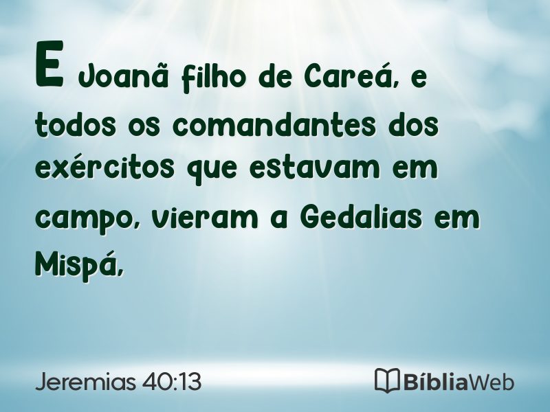 Jeremias 40:13 em imagem para compartilhar