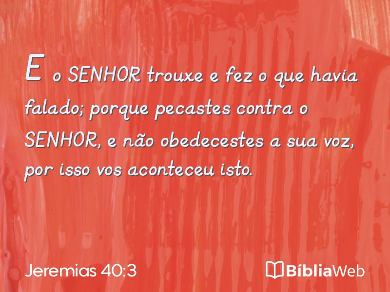 Jeremias 40:3 em imagem para compartilhar