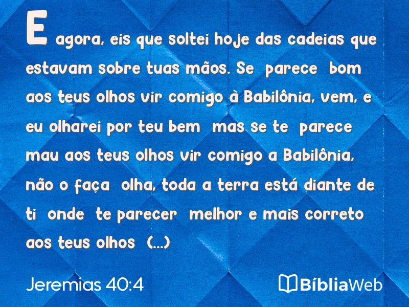 Jeremias 40:4 em imagem para compartilhar