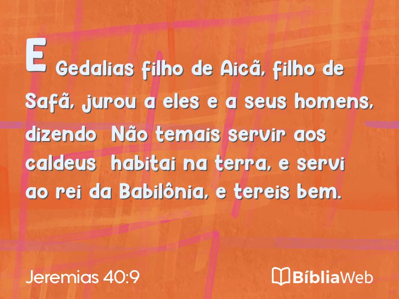 Jeremias 40:9 em imagem para compartilhar