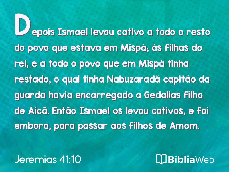 Jeremias 41:10 em imagem para compartilhar