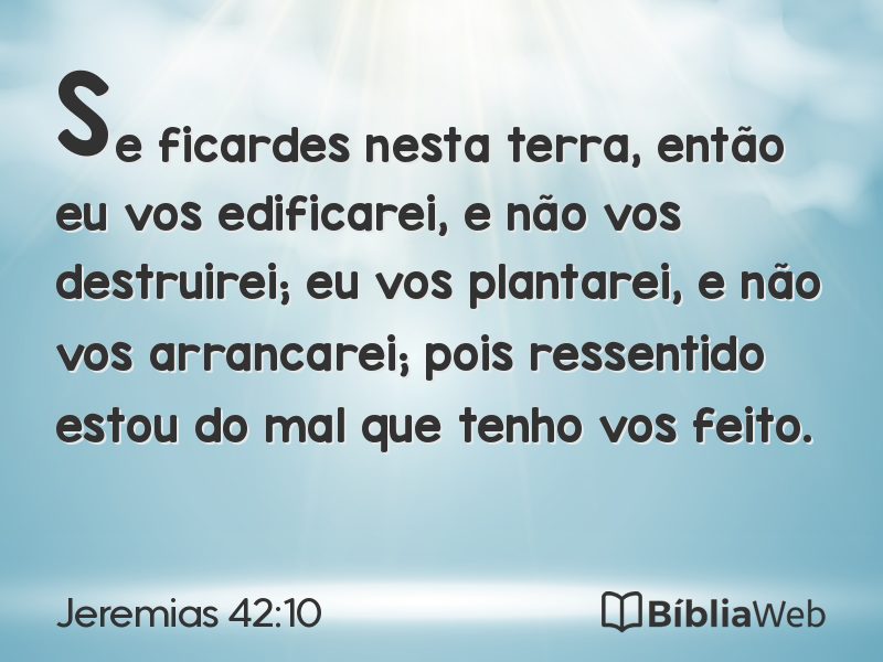 Jeremias 42:10 em imagem para compartilhar
