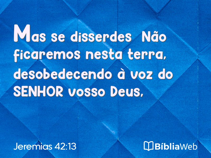 Jeremias 42:13 em imagem para compartilhar