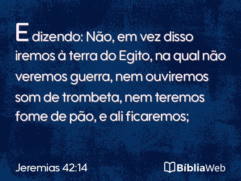 Jeremias 42:14 em imagem para compartilhar