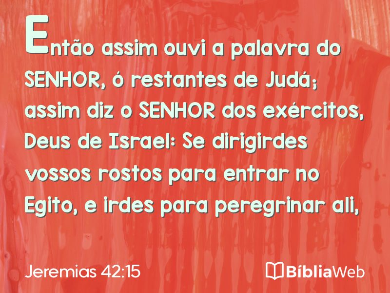 Jeremias 42:15 em imagem para compartilhar