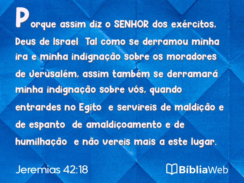 Jeremias 42:18 em imagem para compartilhar