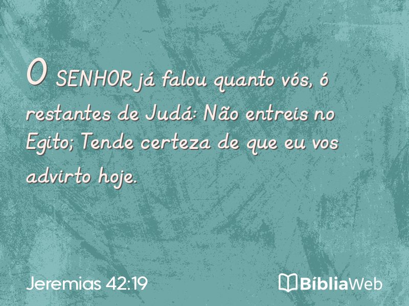 Jeremias 42:19 em imagem para compartilhar