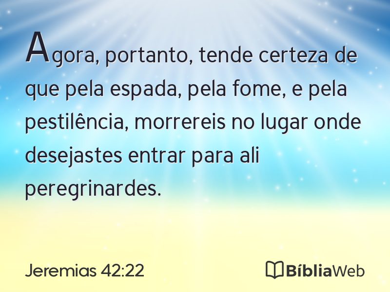 Jeremias 42:22 em imagem para compartilhar