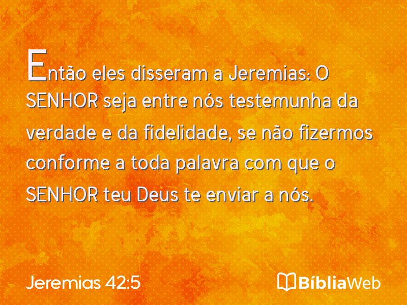 Jeremias 42:5 em imagem para compartilhar