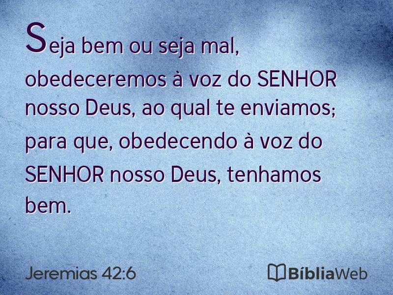 Jeremias 42:6 em imagem para compartilhar