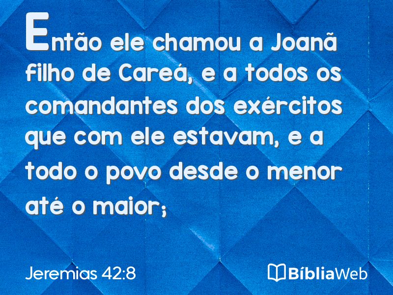 Jeremias 42:8 em imagem para compartilhar
