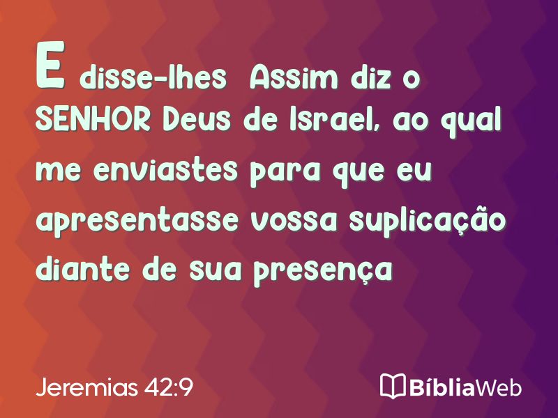 Jeremias 42:9 em imagem para compartilhar